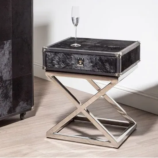 Kensick Side Table with Cross Base - Black image