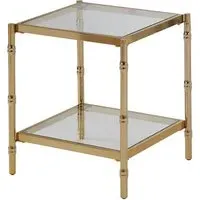 Kensick Square Side Table - Gold, Mirrored Glass