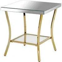 Kensick Square Side Table - Silver, Mirrored Glass