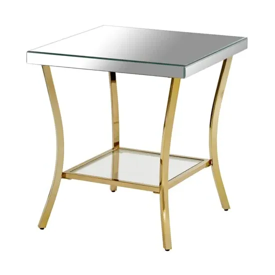 Kensick Square Side Table - Silver, Mirrored Glass image