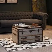 Kensick Storage Cabinet with Drawers - Brown, Cowhide