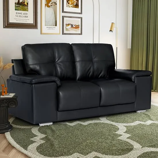 Kensington 2-Seater Sofa - Black, Faux Leather image