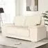 Kensington 2-Seater Sofa - Ivory, Faux Leather
