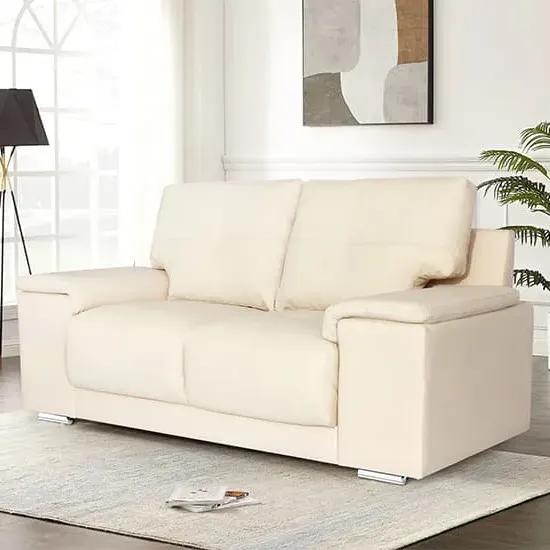 Kensington 2-Seater Sofa - Ivory, Faux Leather