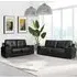 Kensington 3+2 Seater Sofa Set - Black, Faux Leather
