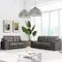 Kensington 3+2 Seater Sofa Set - Dark Grey, Faux Leather