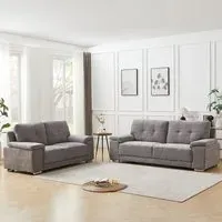 Kensington 3+2 Seater Sofa Set - Grey, Fabric