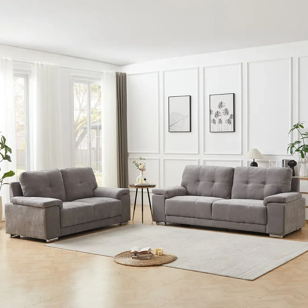 Kensington 3+2 Seater Sofa Set - Grey, Fabric image