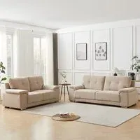Kensington 3+2 Seater Sofa Set - Stone, Fabric