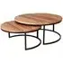 Kentaurus Round Railway Sleeper Set Of 2 Coffee Tables - Oak
