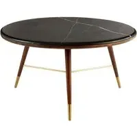 Kentona Round Coffee Table - Dark Grey, Walnut
