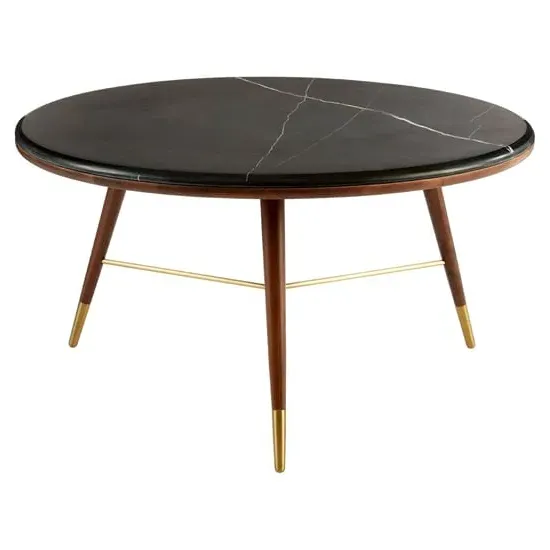 Kentona Round Coffee Table - Dark Grey, Walnut