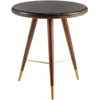 Kentona Round End Table - Dark Grey, Walnut