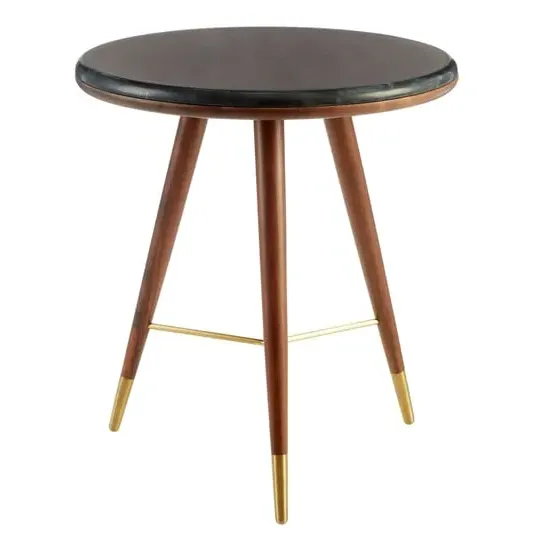 Kentona Round End Table - Dark Grey, Walnut image