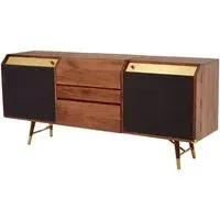 Kentona Wooden Sideboard with 2 Doors - Black, Walnut