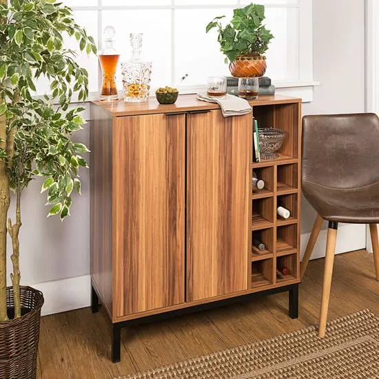 Keoni Bar Cabinet with 2 Doors - Teak, MDF image