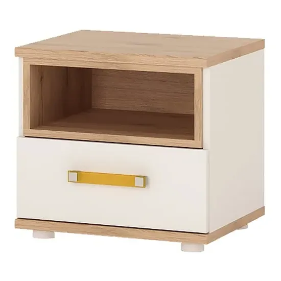 Kepo Bedside Cabinet - White, Oak image
