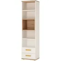 Kepo Bookcase with 2 Drawers - White, Oak