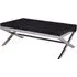 Kero Glass Top Coffee Table with Cross Base - Black