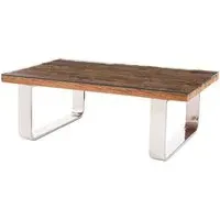 Kero Glass Top Coffee Table with U-Shaped Base - Natural