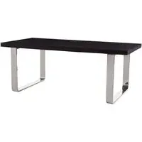 Kero Glass Top Dining Table with U-Shaped Base - Black