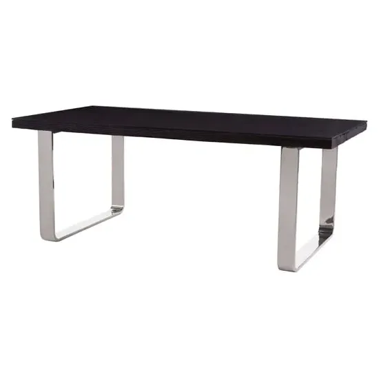 Kero Glass Top Dining Table with U-Shaped Base - Black