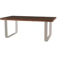 Kero Glass Top Dining Table with U-Shaped Base - Natural
