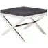 Kero Glass Top End Table with Cross Base - Black