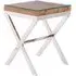 Kero Glass Top Side Table with Cross Base - Natural