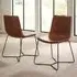 Kerrville Dining Chairs Pair - Brown, PU Leather