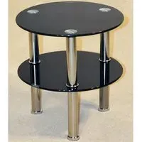 Kerrville Side Table - Black, Glass