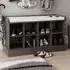 Keswick Shoe Storage Bench with Cushion - Grey