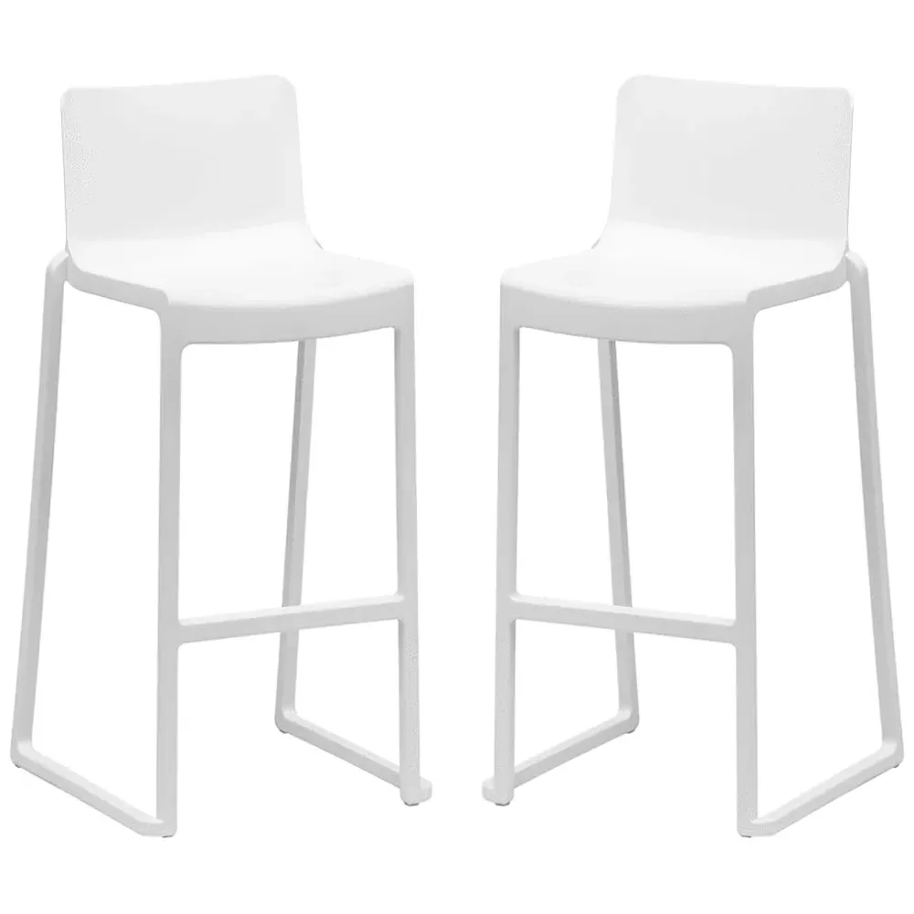 Ketchum Stacking Bar Stools - White, Polypropylene