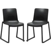 Ketchum Stacking Side Chairs - Black, Polypropylene