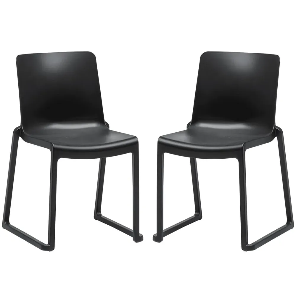 Ketchum Stacking Side Chairs - Black, Polypropylene image