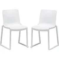 Ketchum Stacking Side Chairs - White, Polypropylene