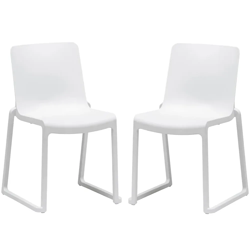 Ketchum Stacking Side Chairs - White, Polypropylene