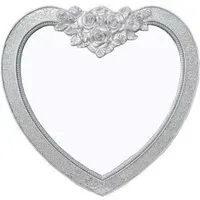 Kiara Heart Shape Wall Mirror - Silver, Mosaic Frame