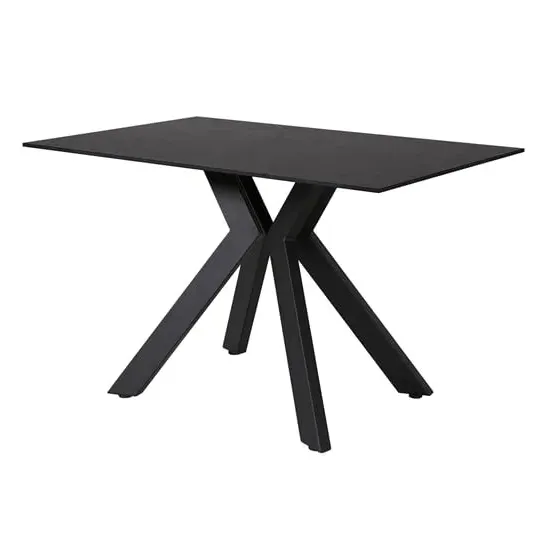 Kiel Rectangular Dining Table - Black, Metal