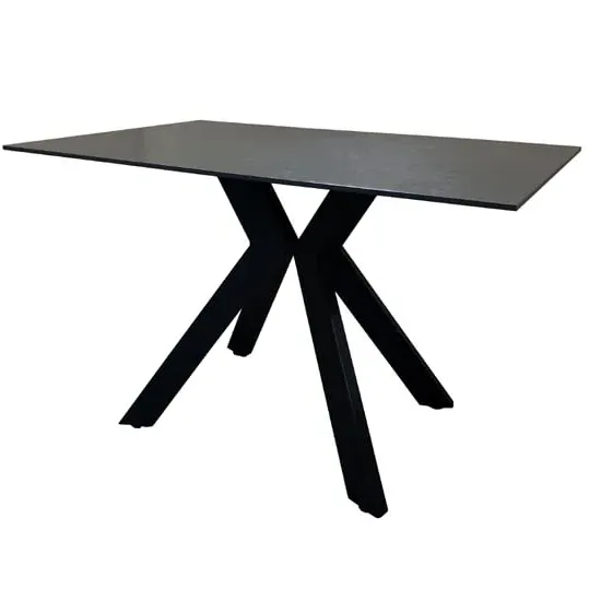 Kiel Rectangular Dining Table - Black, Metal