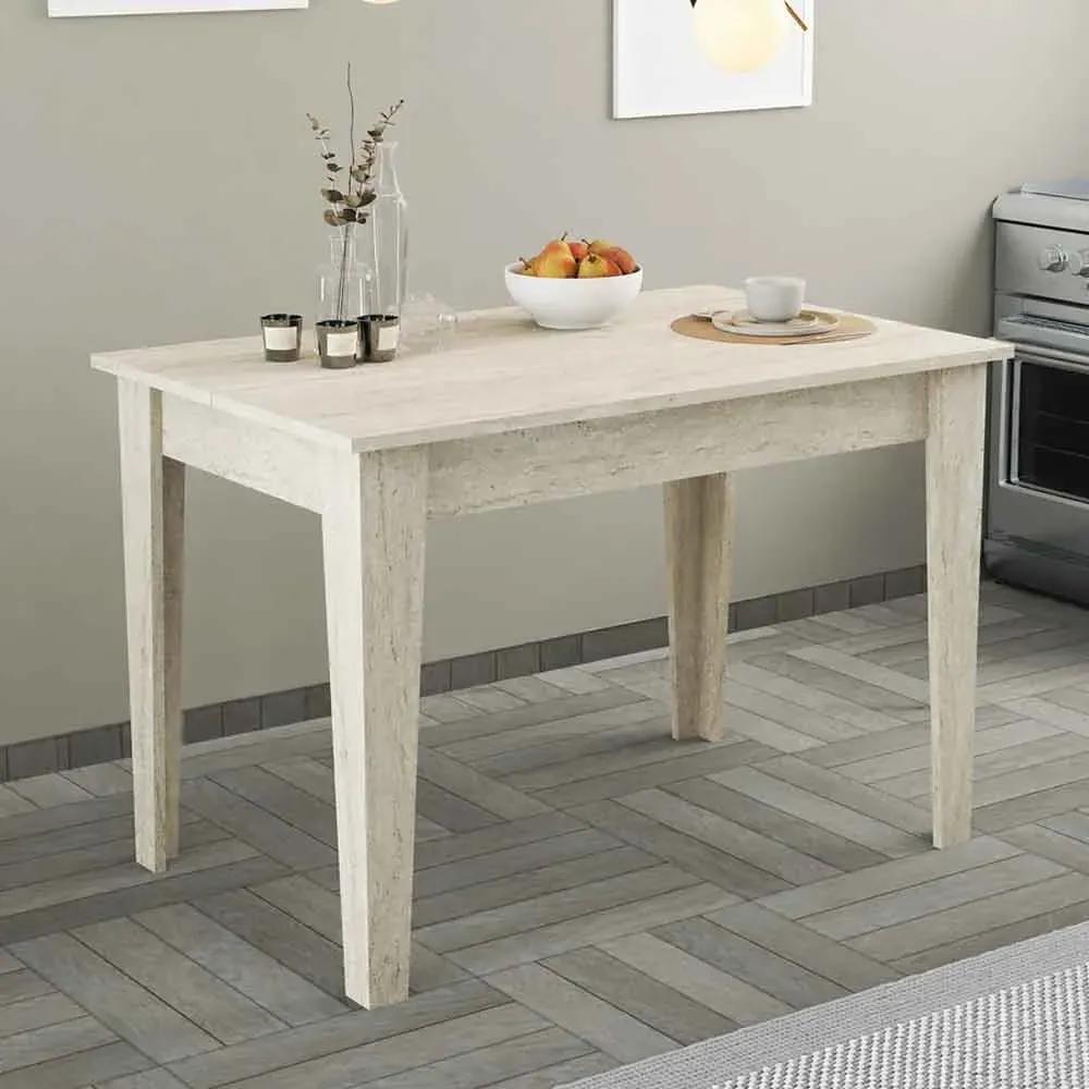 Kiev Dining Table with Storage - Travertine Marble Effect, Melamine product