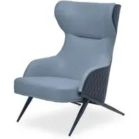 Kievy Wingback Armchair - Grey, Faux Leather