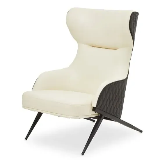 Kievy Wingback Armchair - Ivory, Faux Leather