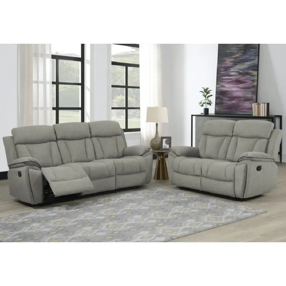 Killeen 3+2 Seater Recliner Sofa Set - Grey, Fabric
