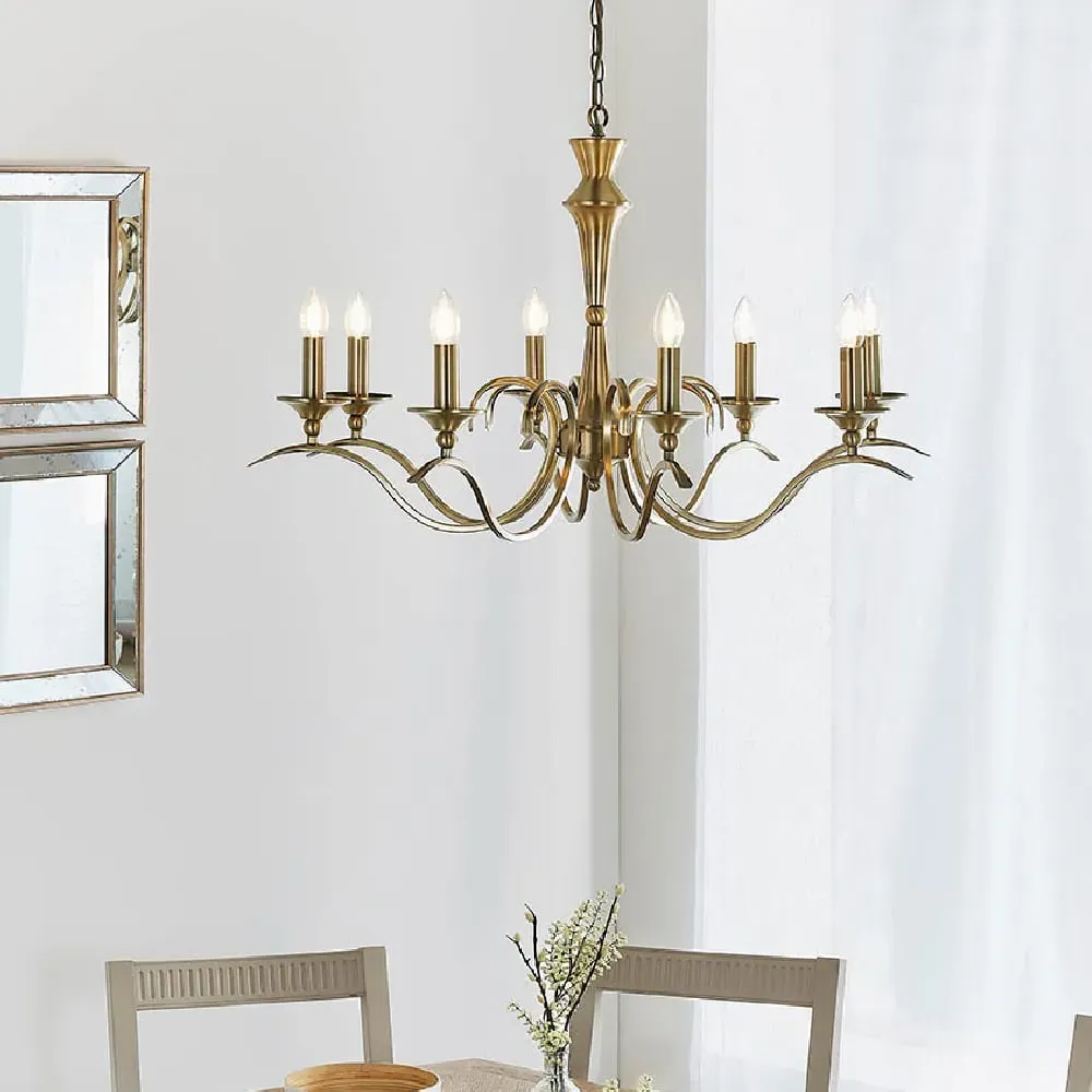 Killeen 8 Light Semi-Flush Pendant Ceiling Light - Brass, Metal