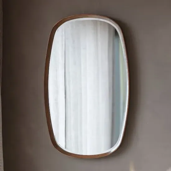 Kinder Bevelled Wall Mirror - Walnut