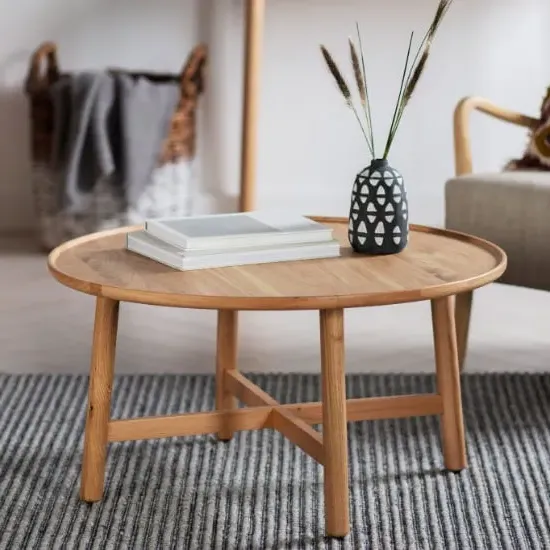 Kinghamia Round Coffee Table - Oak, Wood