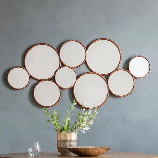 Kingston Bevelled Portrait Wall Mirror - Copper, Metal