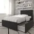 Kingston Single Bed Frame with Storage - Dark Grey, Fabric