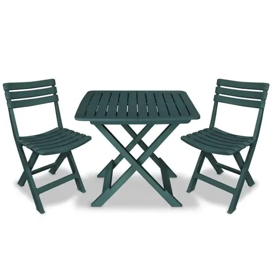 Kinston 3-Piece Folding Bistro Set - Green, Plastic image